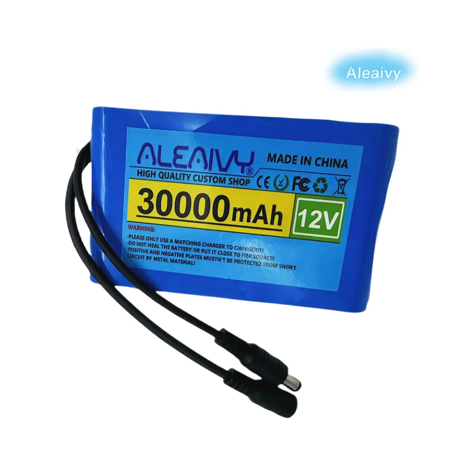 

Replacement 12V 30Ah/30000mAh Lithium Battery Pack 3s2p with Built-in BMS, DC 12.6V for CCTV Camera DVR, Car Van Boat Use