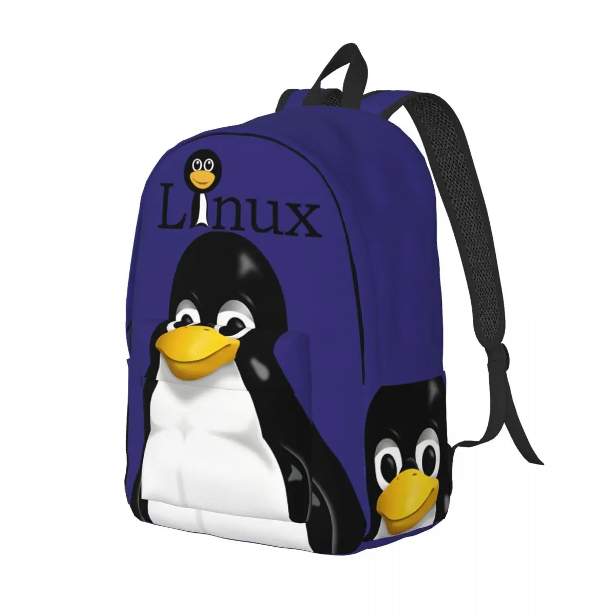 High School Fun Large Capacity Dual-Use L-Linux Tux Mascot Knapsack Students Laptop Bag Gift