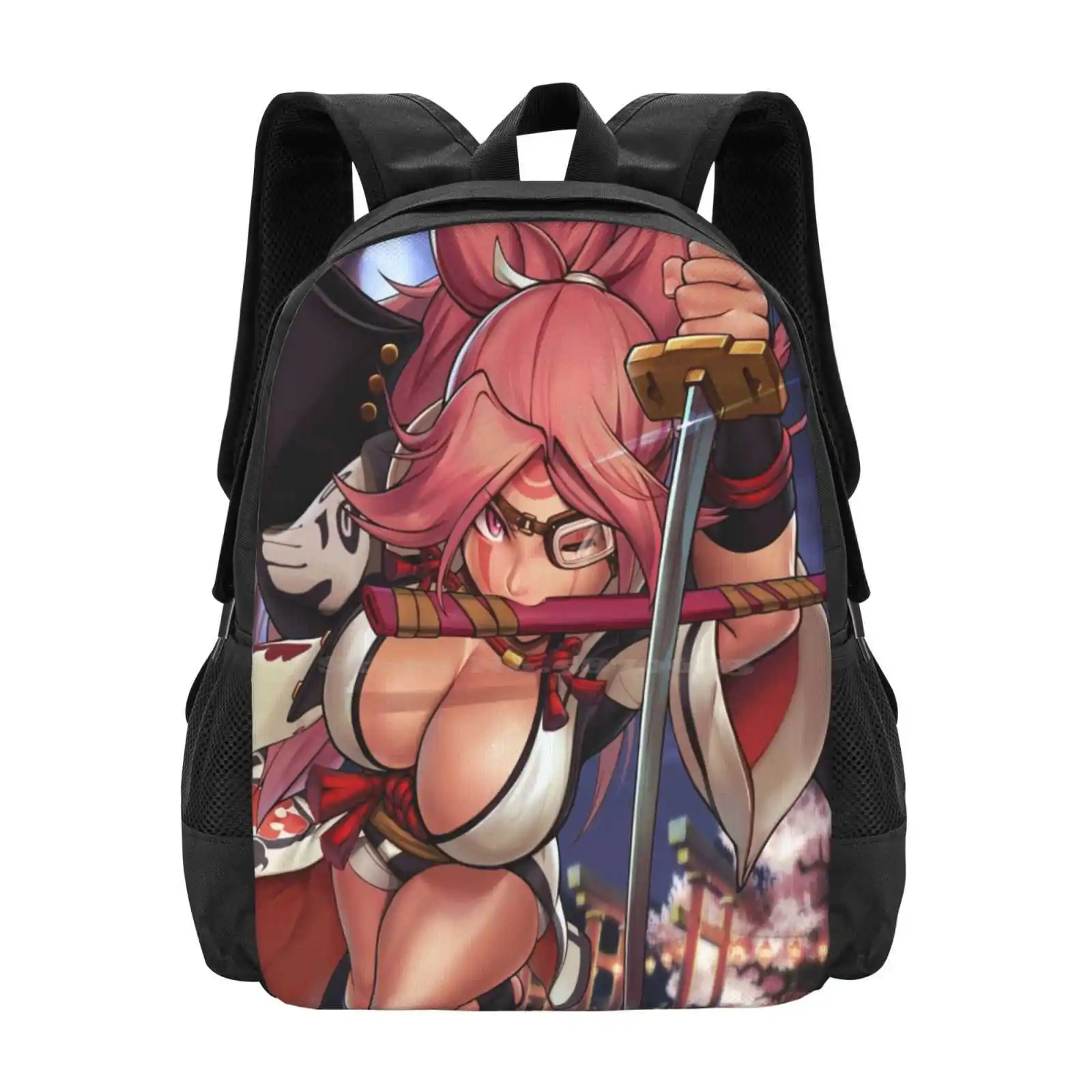 Baiken (2020) Hot Sale Schoolbag Backpack Fashion Bags Baiken Guilty Gear Arc Sexy Cute Samurai Girl Sword Night Japan Fighter