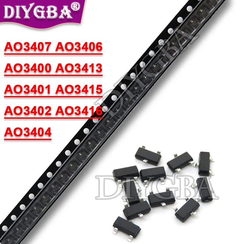 100SZT AO3407 SOT23 AO3400 AO3401 AO3402 AO3404 AO3406 A09T A19T A29T A69T MOSFET A79T AO3413 AO3415 AO3415A AO3416 SOT-23