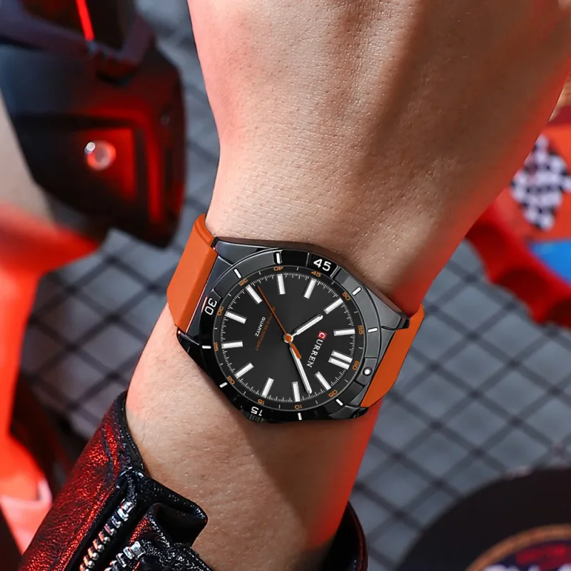 CURREN 8449 Original Novo Relógio de Quartzo Masculino da Moda À Prova D 'Água Luz Noturna Lazer Relógio de Luxo Masculino часы муж...........е.05.