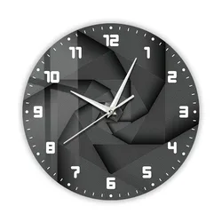 3D Vortex Style Printing Wall Clock Living Room Decor Eastern Arabic Numberals Silent Non-ticking Wall Clock With Metal Frame