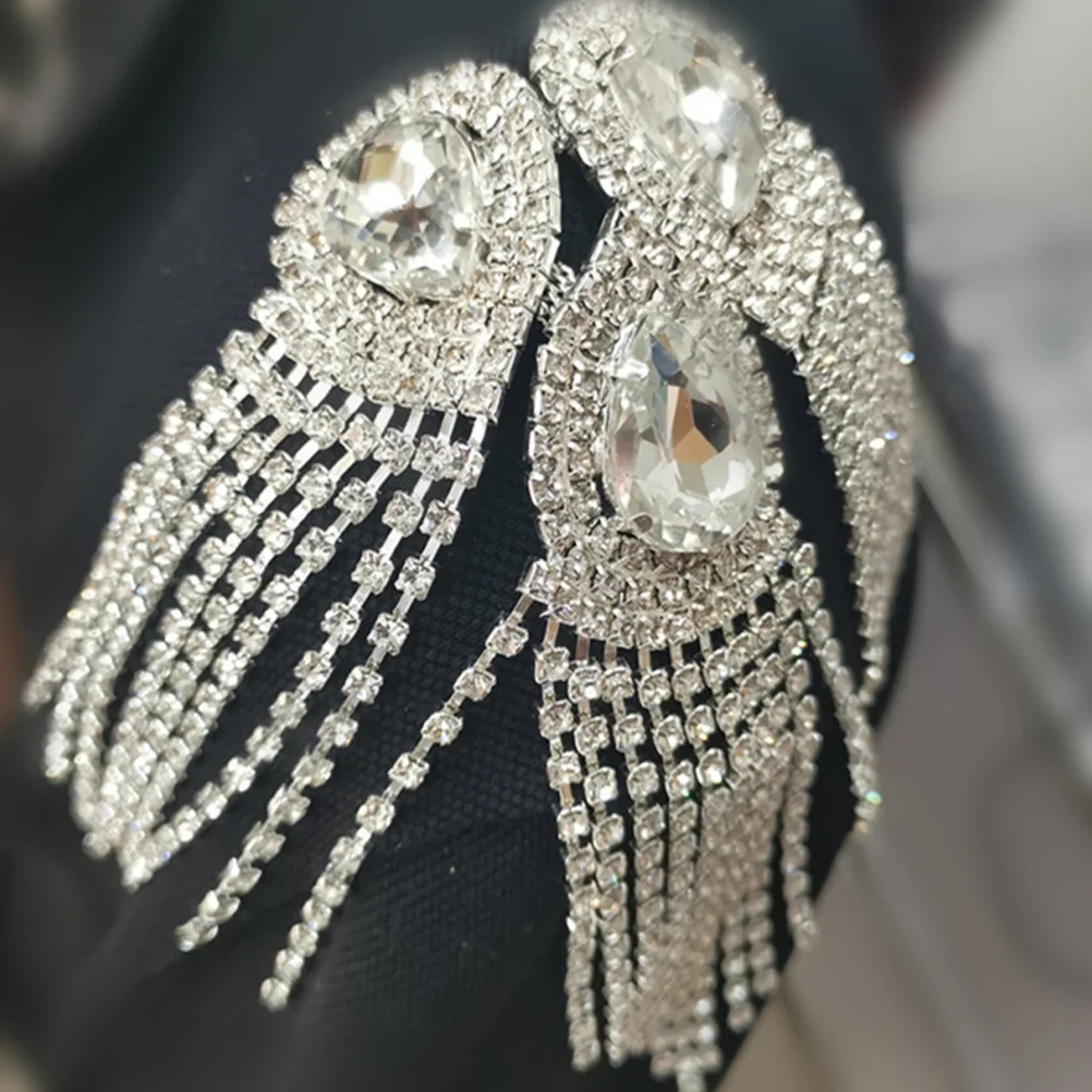 

Crystal Tassel Shoulder Epaulets Acrylic Chain Rhinestones Shoulder Jewelry Women Epaulet Costume Decoration Accessory