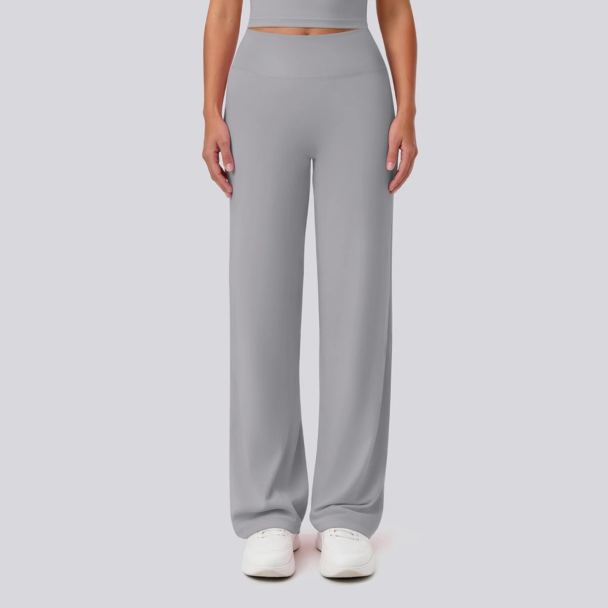 Rooftrellen Damen-Sporthose, Schlaghose, Hochgeschnittene, Lose Weite Hose, Einfarbig, Dünne Fitness-Sporthose für Frauen – Detail 36