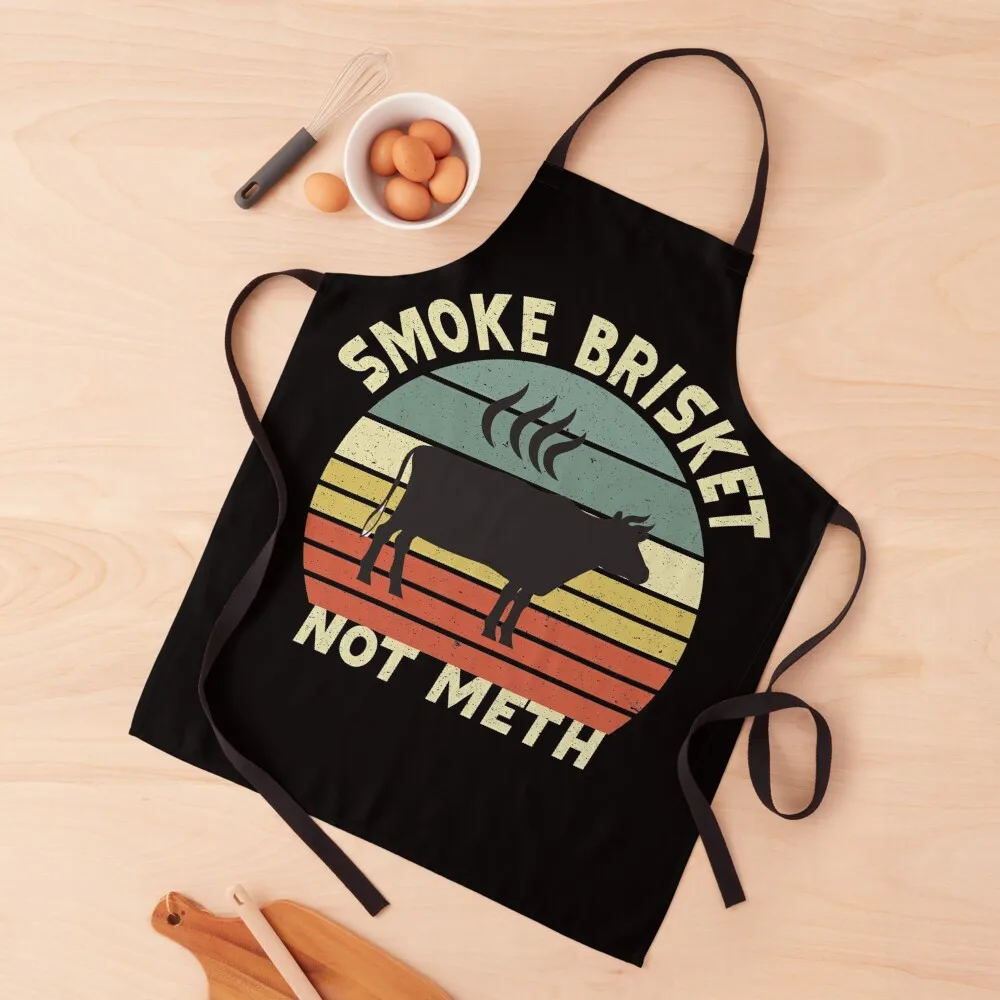 

Vintage Father's Day Gift Smoke Brisket Not Meth Apron For Kitchen christmas kitchen cloths christmas Apron