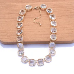 2026 New Fashion White Gray Geometric Resin Choker Necklace Women Indian Ethnic Statement Big Bib Collar Necklace Lady Jewelry