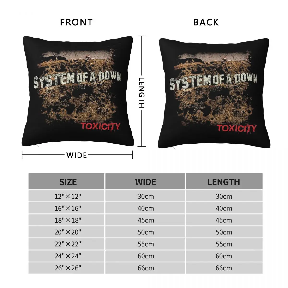Toxicity Song System Of A Down Square Pillowcase Polyester Linen Velvet Printed Zip Decor Pillow Case Room Cushion Cover 45x45
