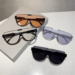 Monoblock Semi-round Sunglasses Half Frame Outdoor Oversized Sun Glasses Designer Goggle Shades for Women & Men