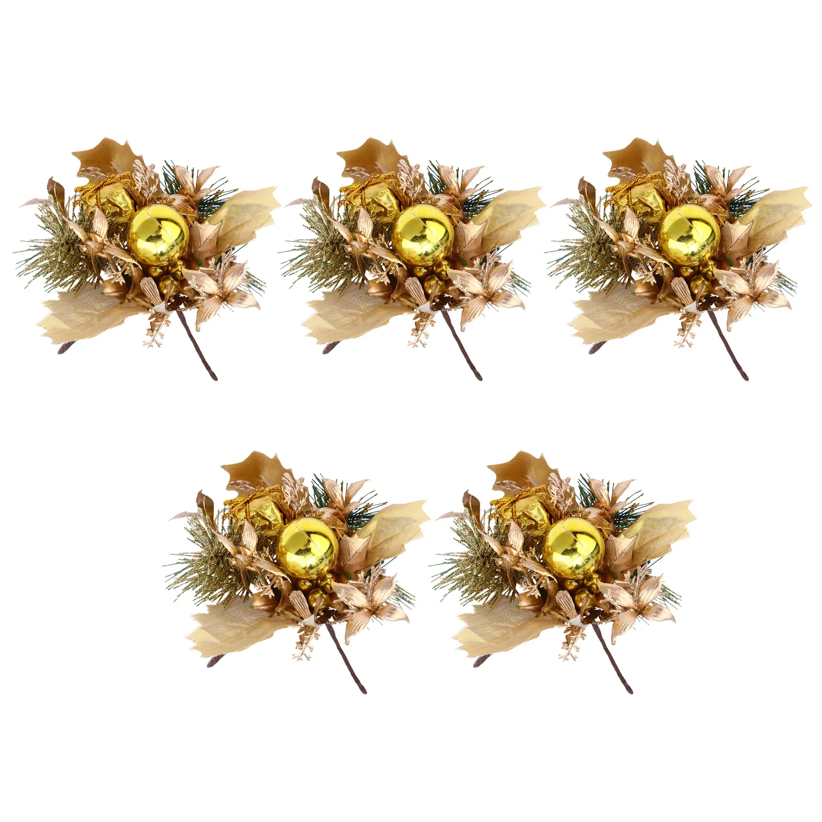 

5pcs Artificial Pine Branches For Christmas Tree Decor Simulation Flower Branches Xmas Home Holiday Party Supplies Decoration