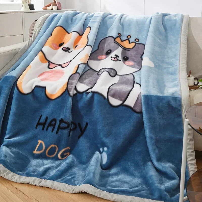 

Double Layer Winter Thicken Raschel Plush Weighted Blanket For Bed Warm Heavy Blankets Throw Printed Flowers Fluffy Soft Carpet