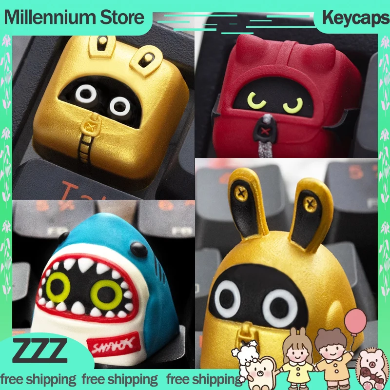 Zenless Zone Zero Keycaps Creative คีย์บอร์ด Keycaps เรซิ่นที่กําหนดเองเกมอะนิเมะ Sharkboo Key cap อะนิเมะ Keycaps ของขวัญ