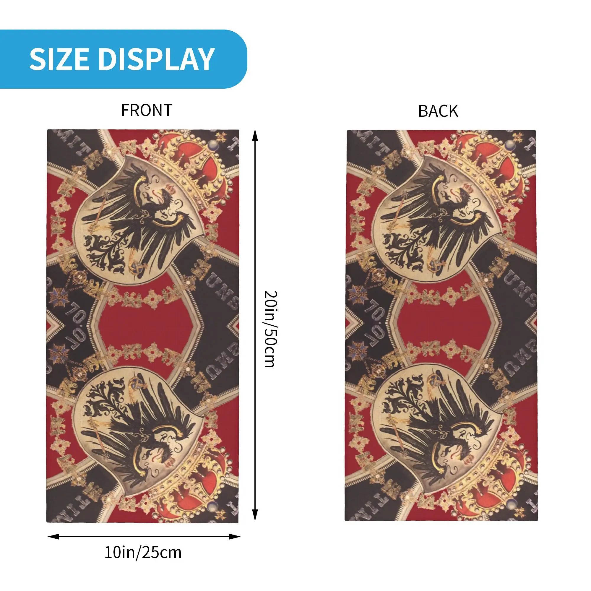 مخصص الألمانية النسر والصليب الحديدي من بروسيا باندانا الرقبة الرجال الشتاء وشاح التزلج الجراب مملكة بروسيا العلم شعار واقي الوجه