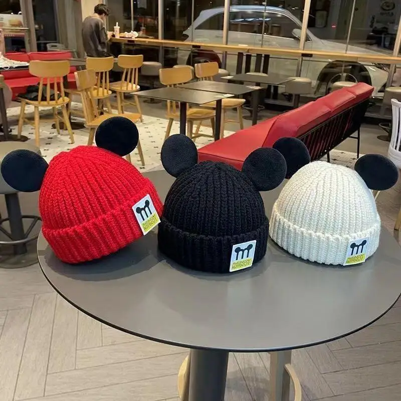 Disney Topolino Moda invernale Cappello lavorato a maglia Felpa con cappuccio Antivento Caldo Scalda orecchie Essenziale per esterni Regalo di Natale di San Valentino