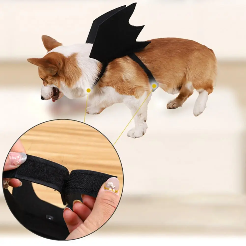 Halloween Pet Bat Wings Costume, Felt Black Wings Harness for Small Dogs Cats, Funny Party Dress Up Apparel for Cosplay Parties