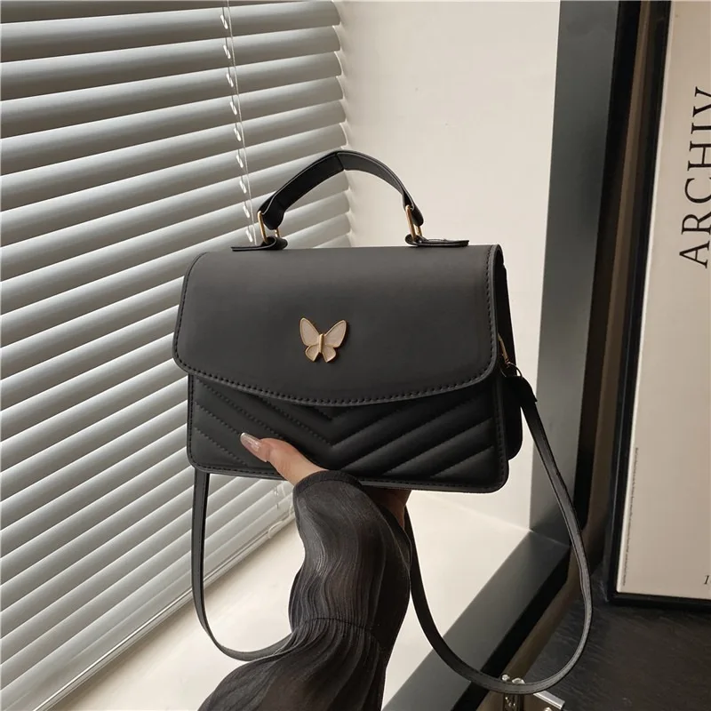 

Simple and Fashionable Messenger Bag Solid Color Shoulder Bag Niche Versatile Portable Small Square Bag