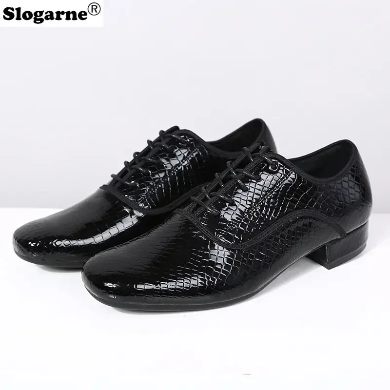 Men\'s 2.5cm Heel Modern Dance Shoes Man Square Outdoor Dance Latin Shoes Jazz Shoes Indoor Suede Sole Ballroom Waltz Heels Shoes