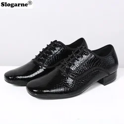 Men's 2.5cm Heel Modern Dance Shoes Man Square Outdoor Dance Latin Shoes Jazz Shoes Indoor Suede Sole Ballroom Waltz Heels Shoes