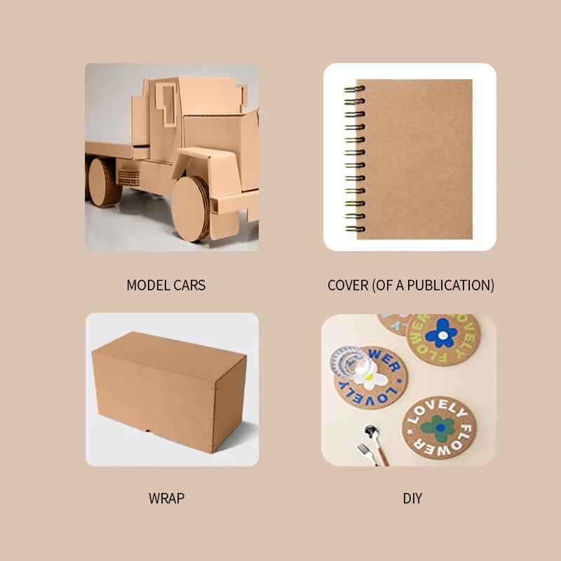 ﻿ 5Sheets A4 1mm 1.5mm 2mm 3mm Solid Brown Hard Thicken Kraft Paper Cardboard Paperboard For DIY Handmade Album Cover Package