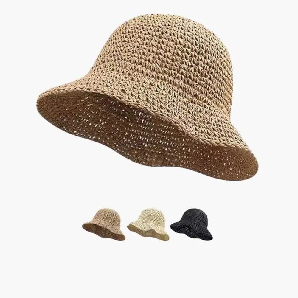 Chapeau de pêcheur en paille à bord souple, chapeau de paille haut de gamme à large bord, chapeau d'extérieur pliable et portable, se plie et se range facilement sans prendre de place, pratique pour les voyages, les vacances et les trajets quotidiens, très pratique