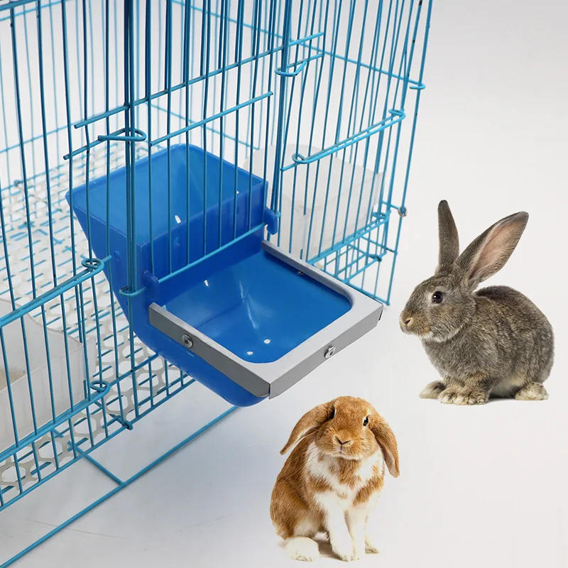 1Pcs Rabbit Feed Box Hopper Rabbit Cage Rabbit Anti Pickling Feed Trough Rabbits Feeders Food Box Farm Guinea Pig Feeder