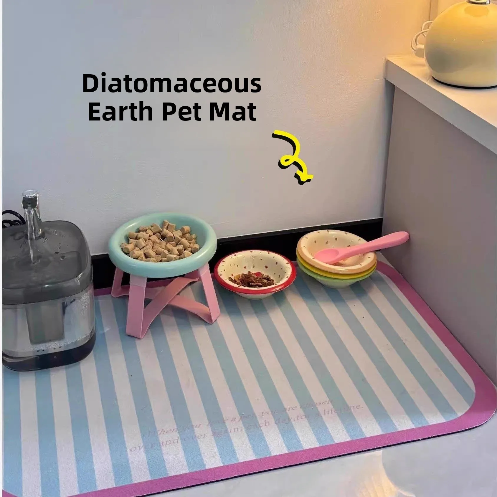

Pet Dining Mat Water Absorbent Silicone Dinosaur Pattern Dog Feeding Mat Easy to Clean Leak Proof Food Grade Anti Slip