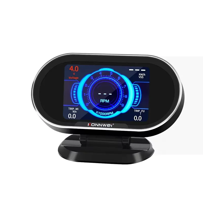 KONNWEI KW206 OBD2 Scanner Car Digital On-Board Computer LCD Display Fuel Consumption Water Temperature Gauge Speedometer HUD