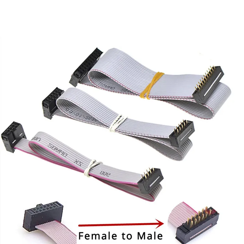 1PCS FC-FD DC4 IDC 2.54mm Pitch Male to Female Connector 6-40Pin Flat Ribbon Data Cable for Device Connection