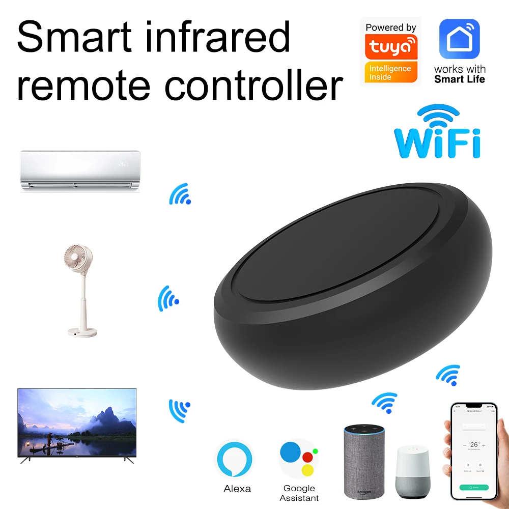 

Tuya WiFi IR Remote For Air Conditioning TV Smart Life APP Universal Infrared Remote Control Works With Alexa Google Home