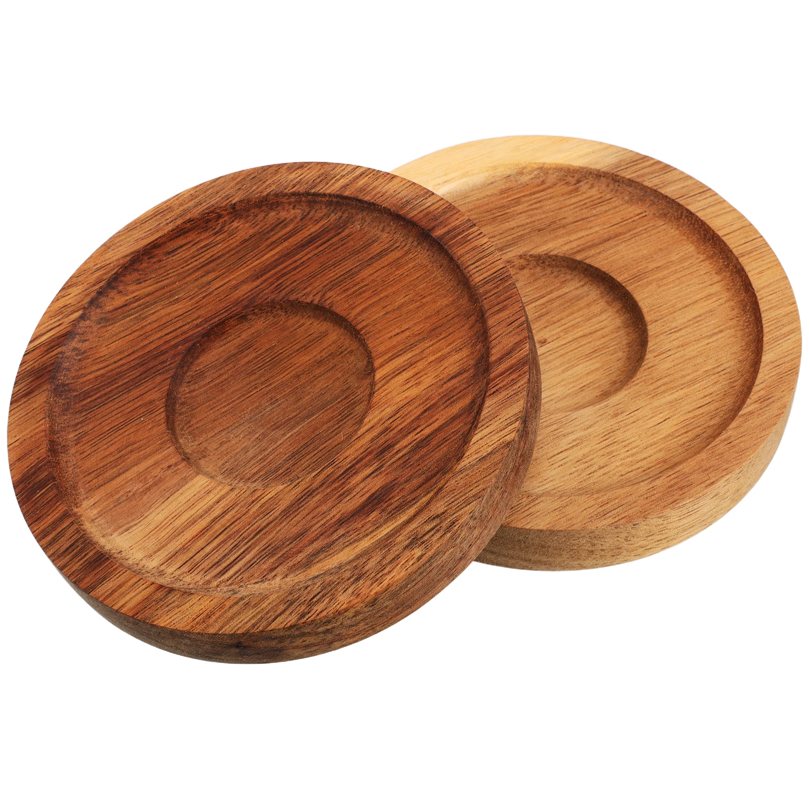 

2 pcs Rotating Glass Base Bamboo Whiskey Cup Bottom Holder Round Coaster Tabletop Wooden Pad Home Cup Pads Support