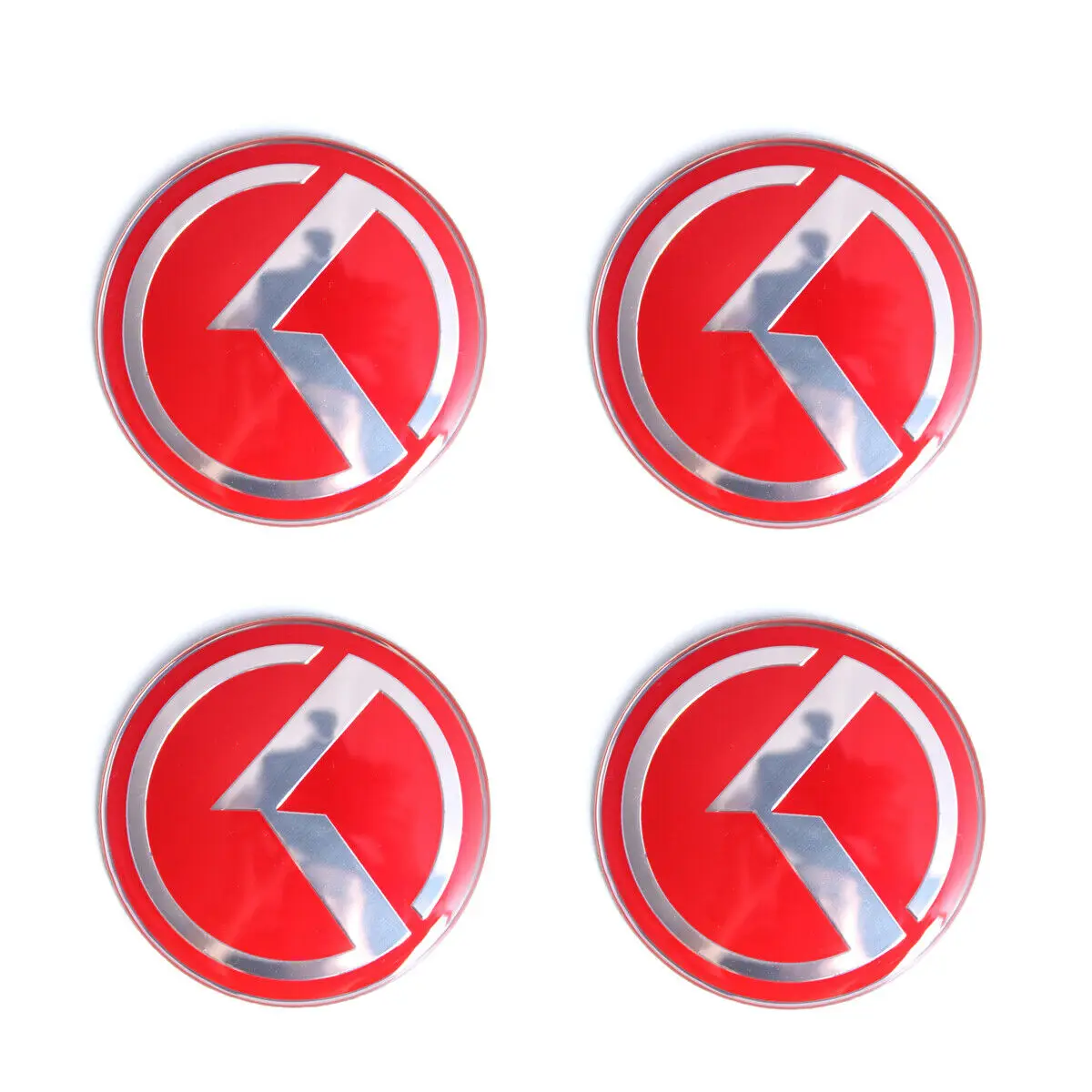 

4x 60mm Silver Red K Car Wheel Hub Center Cap Sticker Emblem 6cm for 2011-2013 Forte Optima 2009-2014 Senda