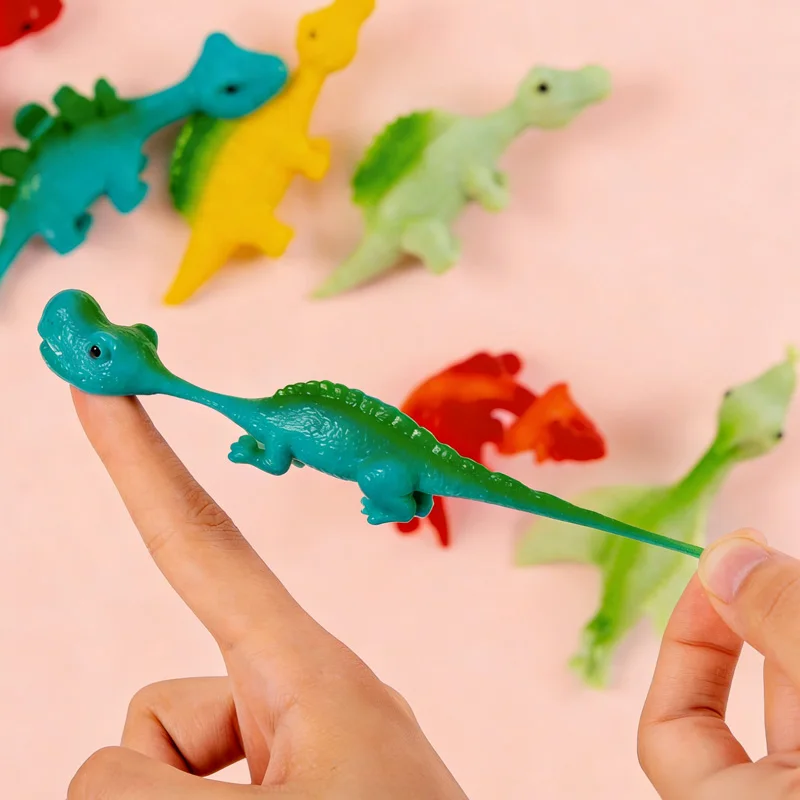Finger Shooting Dinosaurs Sticky Rubber Dino Easter Funny Gag Gifts Party Favors Egg Stuffers for Kids Boys Girls