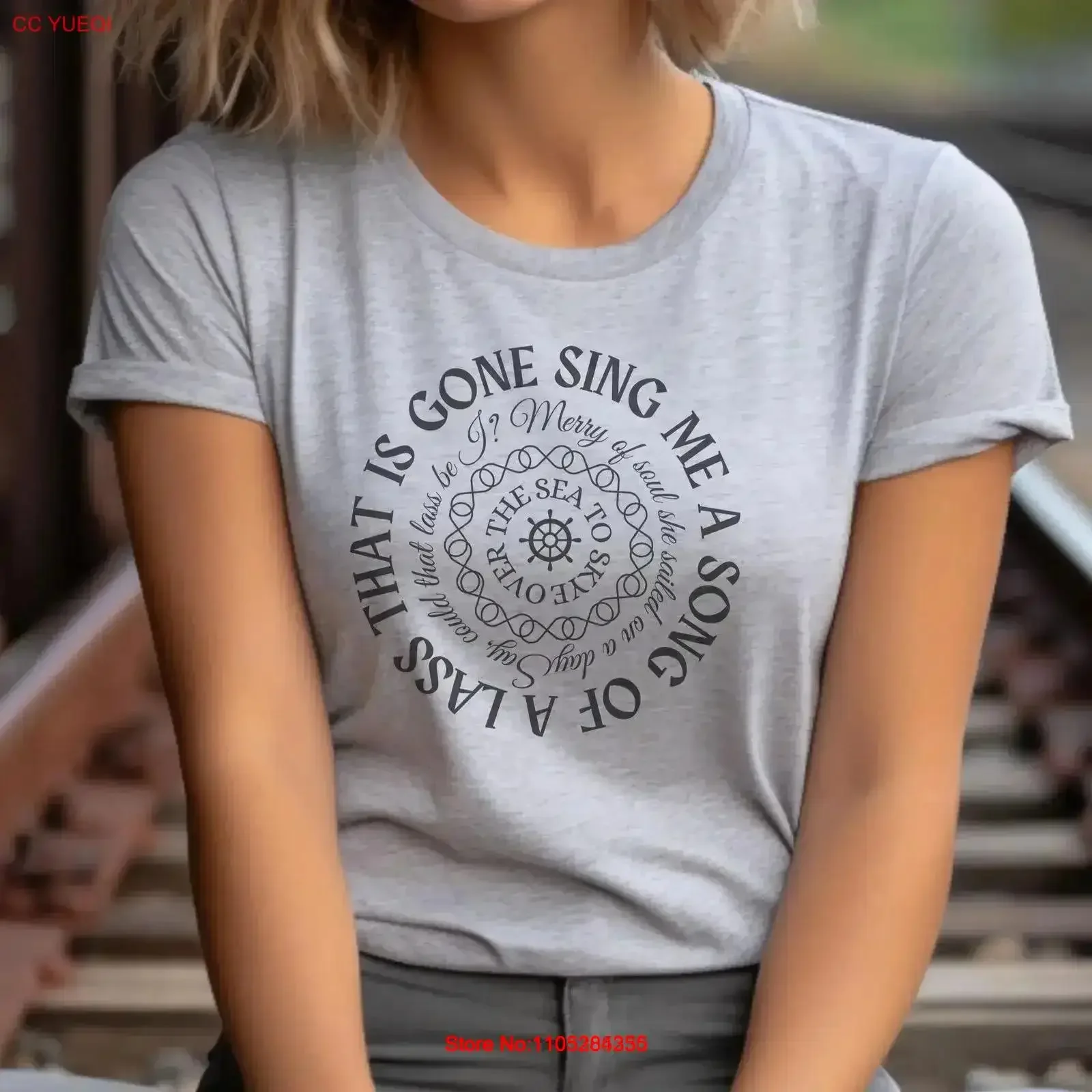 Camiseta 'Canta una canción' con temática de Outlander, Diana Gabaldon, The Skye Boat y Fraser's Ridge, estilo vintage, lavada, elástica, casual