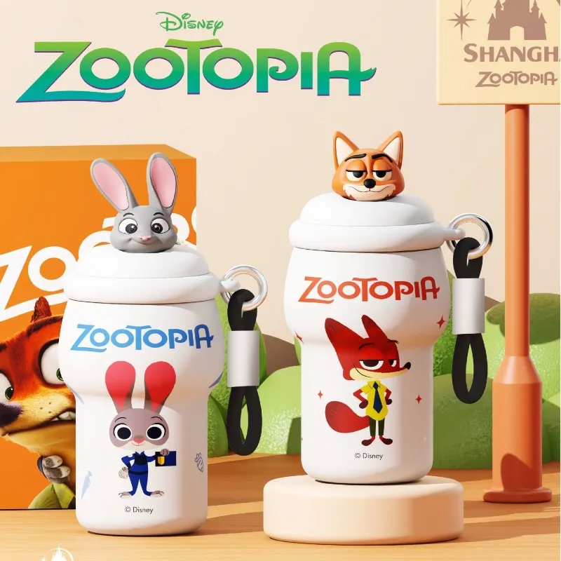 

Judy Nick Stitch Mickey Minnie Pattern 350ml Coffee Cup Cute Cartoon Anime Insulated Easy To Carry Couple Gift Disney Water Cup