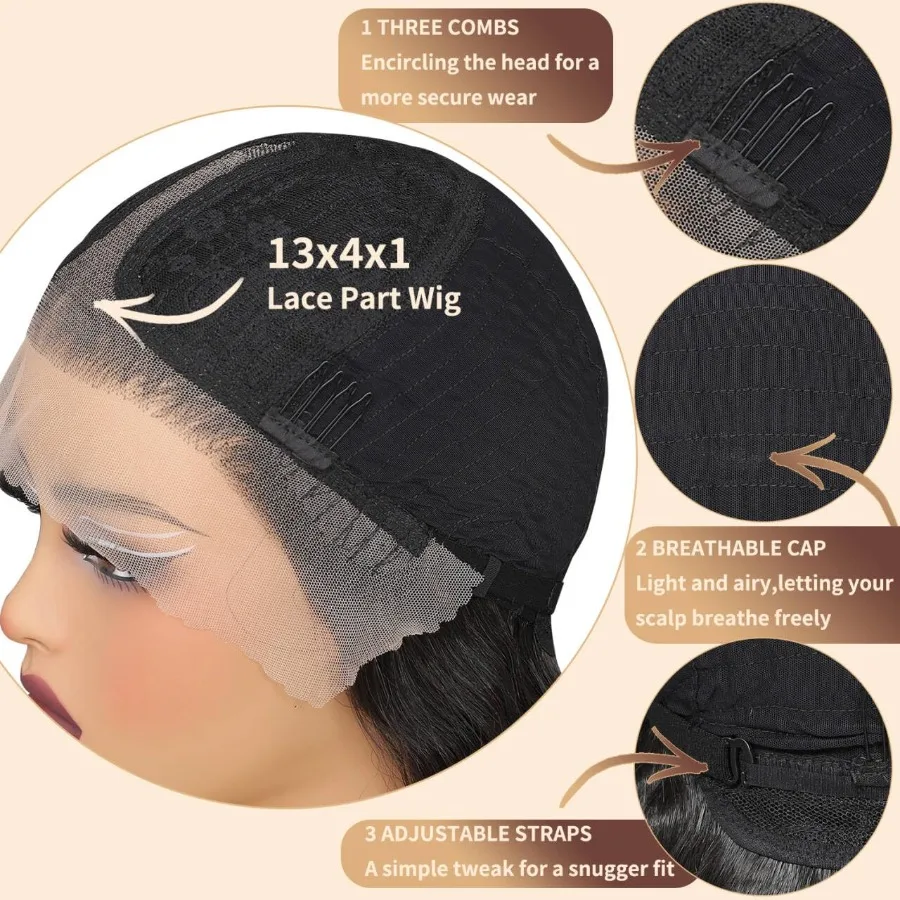 باروكات صناعية بدانتيل أمامي مقطوعة مسبقًا 13x4x1 الجزء الأوسط باروكات مموجة طبيعية بدون صمغ للنساء السود تسليط الضوء على أشقر بني مختلط
