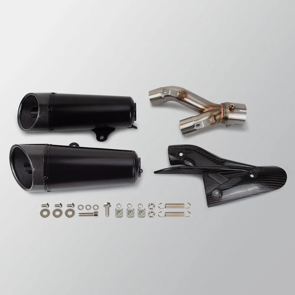 

For kawasaki zx4rr zx4r zx25r zx25rr ZX 4R 4RR 25R 25RR 2020-2025 Zar carbon double pipe exhaust racing kit slip on line