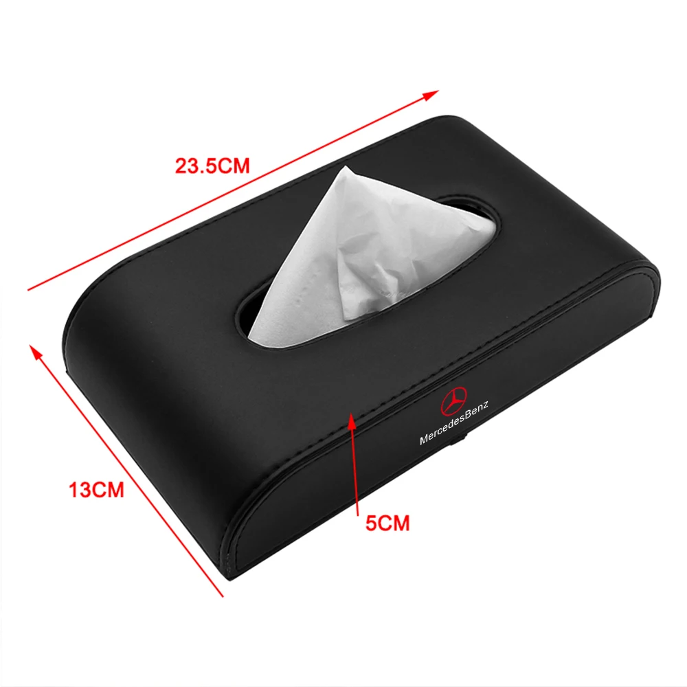 1PCS PU Leather Tissue Box Car Tissue Box Interior Storage Box For Mercedes Benz AMG New A/B/C/E/S Class C200L GLC GLA W203 W204