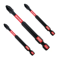 Geinxurn 3 Inches Pozidriv #2 PZ2 Impact Tough Screwdriver Power Bit  Set, S2 Alloy Steel Screwdriver Bits Set