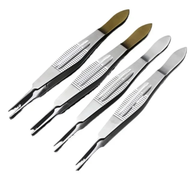 Podwójne plastikowe instrumenty chirurgiczne do powiek Kleszcze do tkanek okulistycznych Instrumenty chirurgiczne Tytanowe kleszcze z mikroigłami