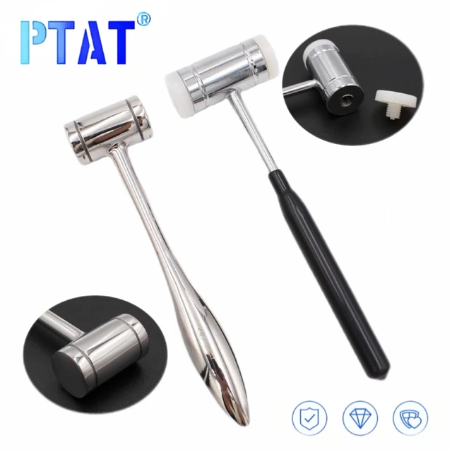 Dental Bone Hammer Dwugłowy nylonowy uchwyt ze stali nierdzewnej Autoklaw Narzędzie do chirurgicznego wyciągania zębów Instrument dentystyczny