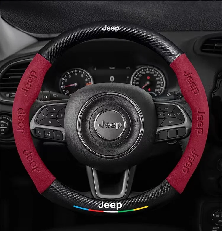 Car Steering Wheel Cover For Jeep Grand Cherokee XJ Renegade Compass Wrangler JK TJ Patriot SRT Trail Hawk Auto Accessories