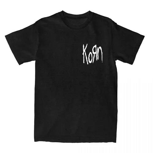 Camiseta con logotipo de Korn para hombre, Camisa de algodón con cuello redondo, manga corta, 4XL, 5XL, 6XL