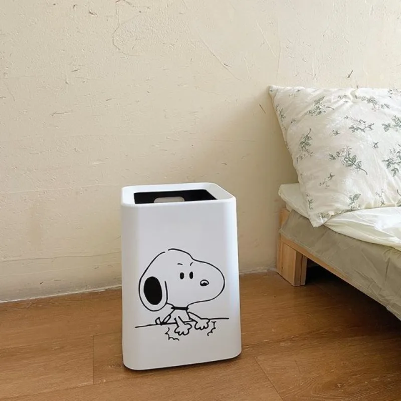 Snoopy anime ins style Japanese cartoon simple trash can cute home student dormitory large trash can bathroom paper basket