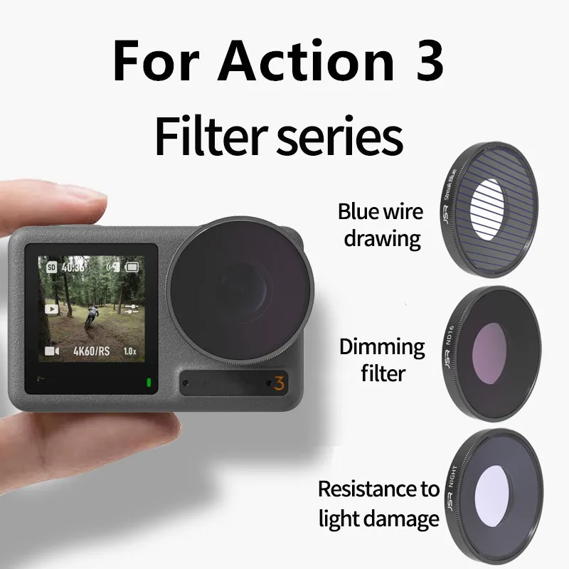 Imagem -02 - Filtro Lente Filtro uv Nd8 para Dji Osmo Ação Substituição de Vidro Óptico Cpl Polarização Filtro Sports Câmera Acessórios 1pc