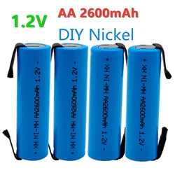 2024 new original AA Battery 1.2 V 2600mah AA NiMH Battery with Solder Pins DIY Electric Shaver Toothbrush Toy