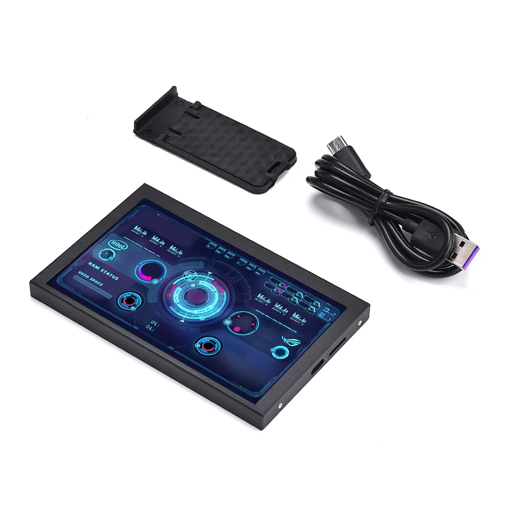 Monitor Komputer untuk Sasis Mini ITX 5 Inci IPS TYPE-C Layar Sekunder RAM GPU Monitor USB Pemantauan Hard Drive
