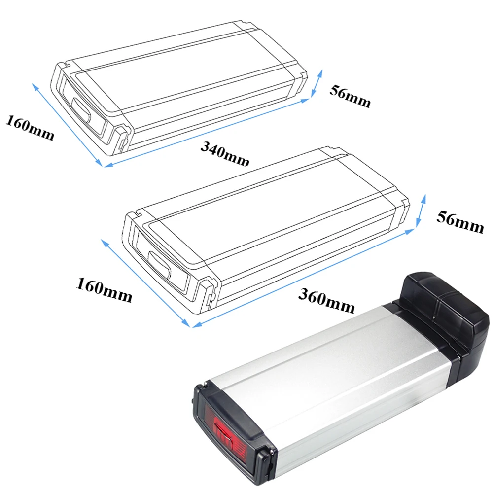 24V 36V Rower Interbike Mistral Sd Srebrny 2017 E-Bike Battery 10.4Ah 13Ah for Rear Pack Electric Bike