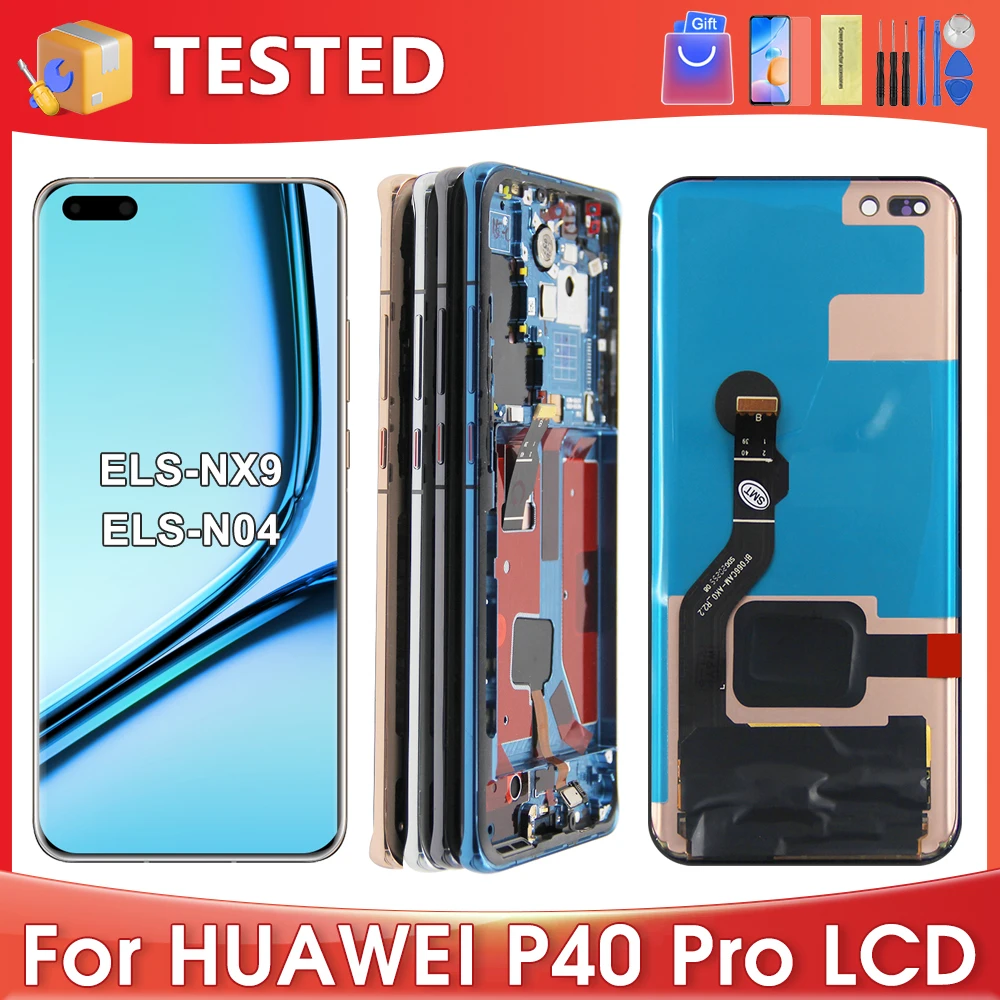 

6,58 ''для HUAWEI P40 Pro для P40Pro ELS-NX9 ELS-N04 ELS-AN00 TN00 ЖК-дисплей, сменный преобразователь сенсорного экрана в сборе