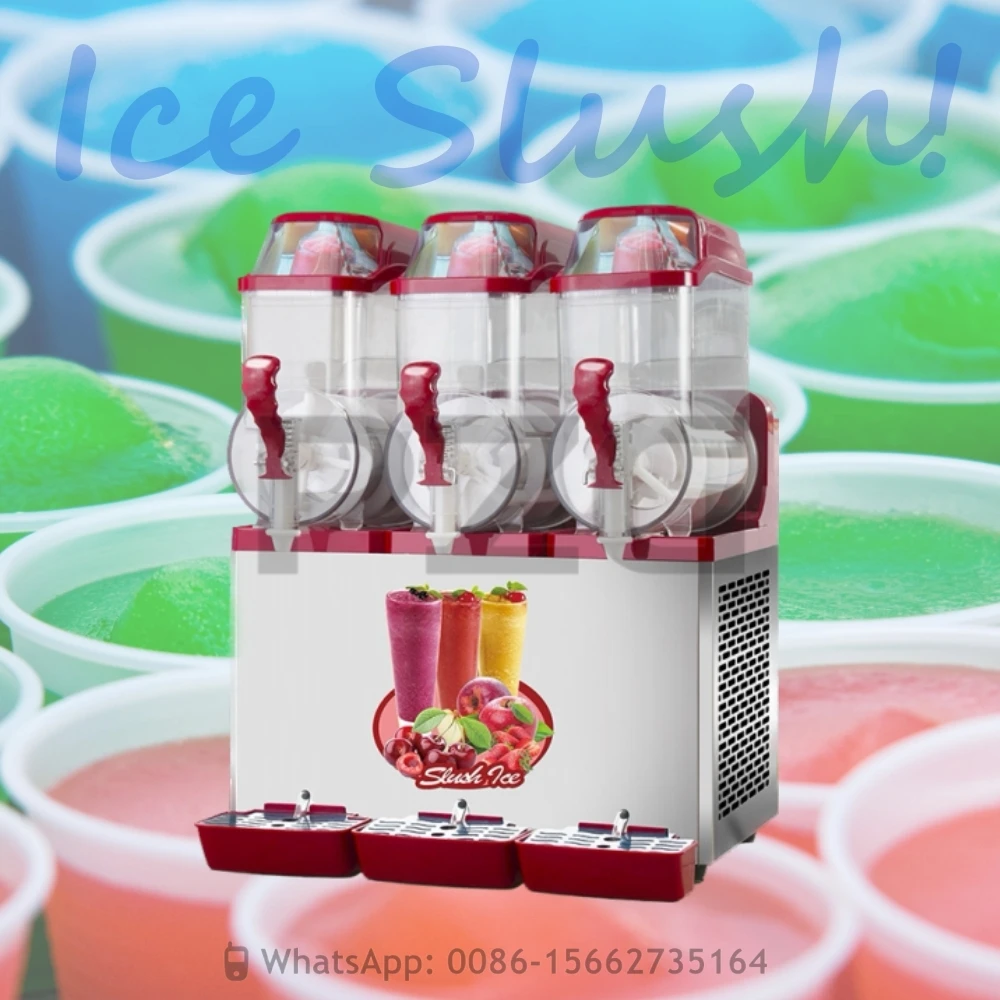 

Commercial 3*12L Ice Cream Slash Soda Pupi Fruit Snow Bras Small Slush Machine Margarita Slush Maker Frozen-coke-machine