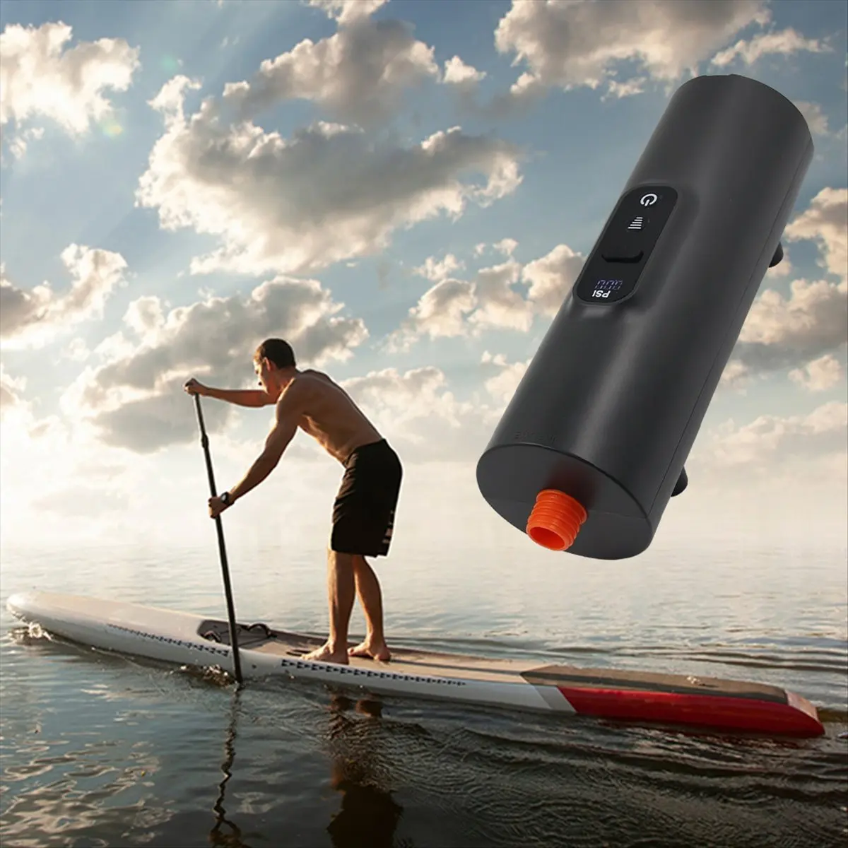 Stable- 10PSI SUP Board Pump with Auto Shut Off Electric Air Pump Digital Portable Air Compressor for Inflatables Kayaks Boats