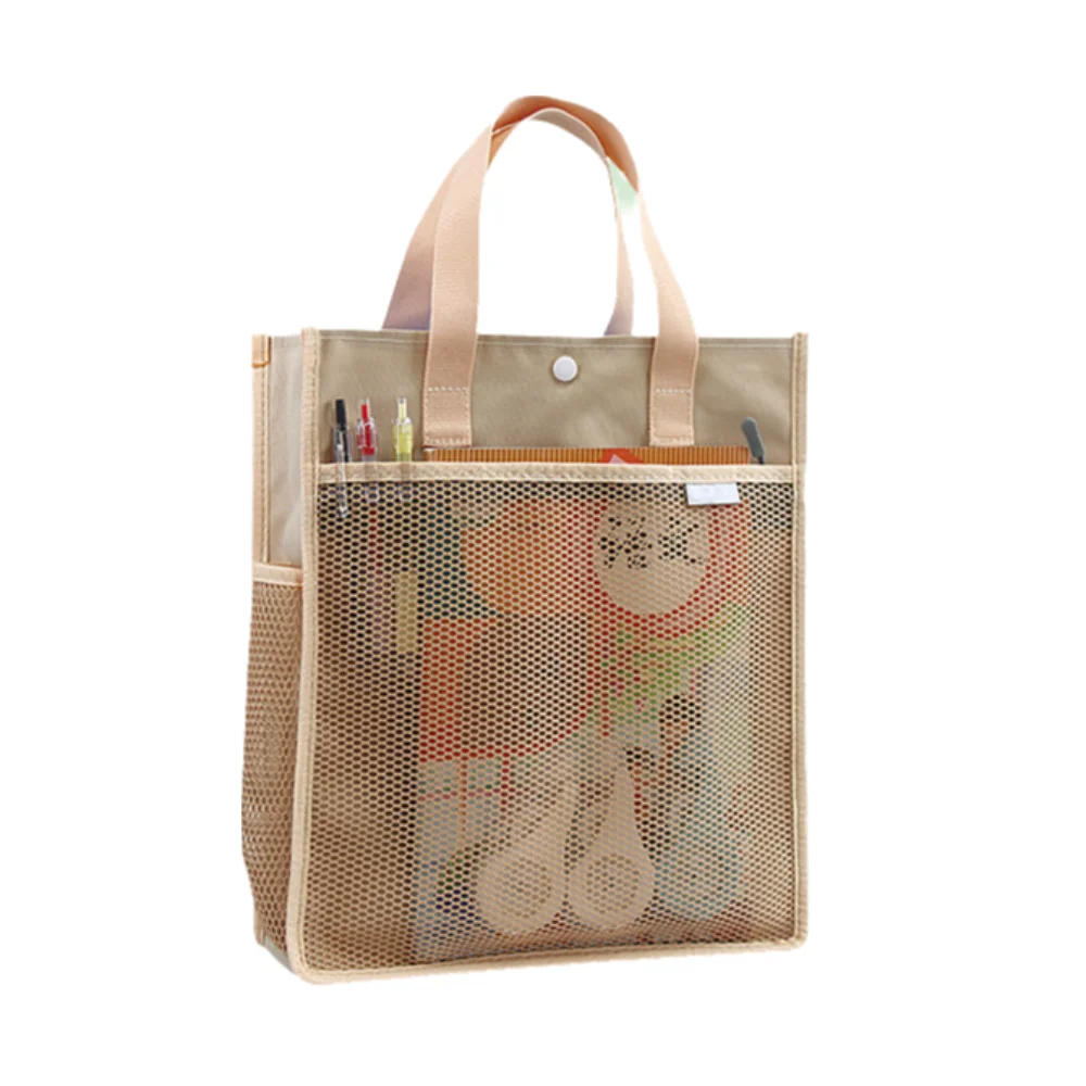 

Portable Book Storage Bag Large Capacity Handheld Art Storage Bag with Handle Zipper A4 File Organizer Back To School